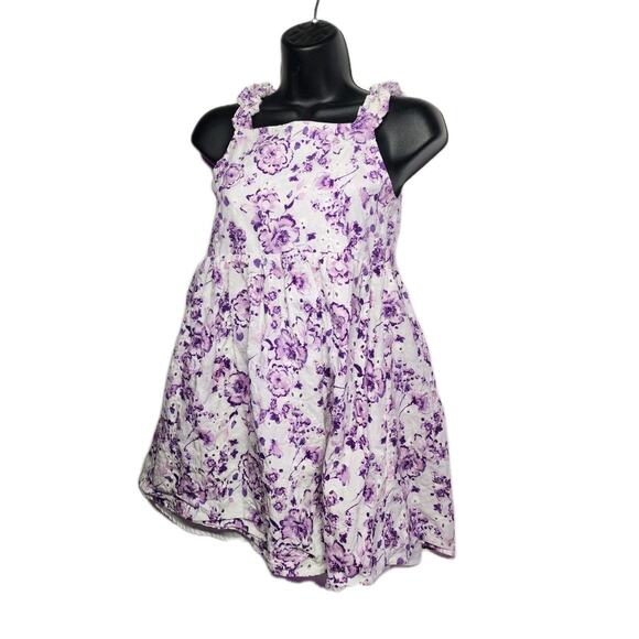 Btween SZ 12 Girls Dress Floral Embroidered Ruffle No Sleeve Baby Doll Lined - Picture 2 of 14